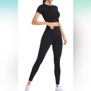 JOLLMONO 2 Piece Short Sleeve Outfits for Women